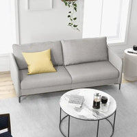 Canapé causeuse moderne de 76 po avec pieds en métal, gris