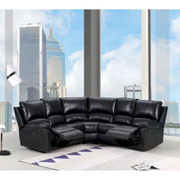 Canapé Sectionnel d'Angle Trois Pièces en Forme de U Inclinable HomeRoots Noir en Mélange de Polyester - 80 pouces