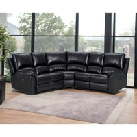 Canapé Sectionnel d'Angle Trois Pièces en Forme de U Inclinable HomeRoots Noir en Mélange de Polyester - 80 pouces