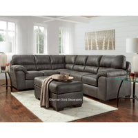 Canapé Sectionnel Roundhill Furniture Tirana Contemporain en Tissu à Accoudoirs Garnis en Sequoia Ash