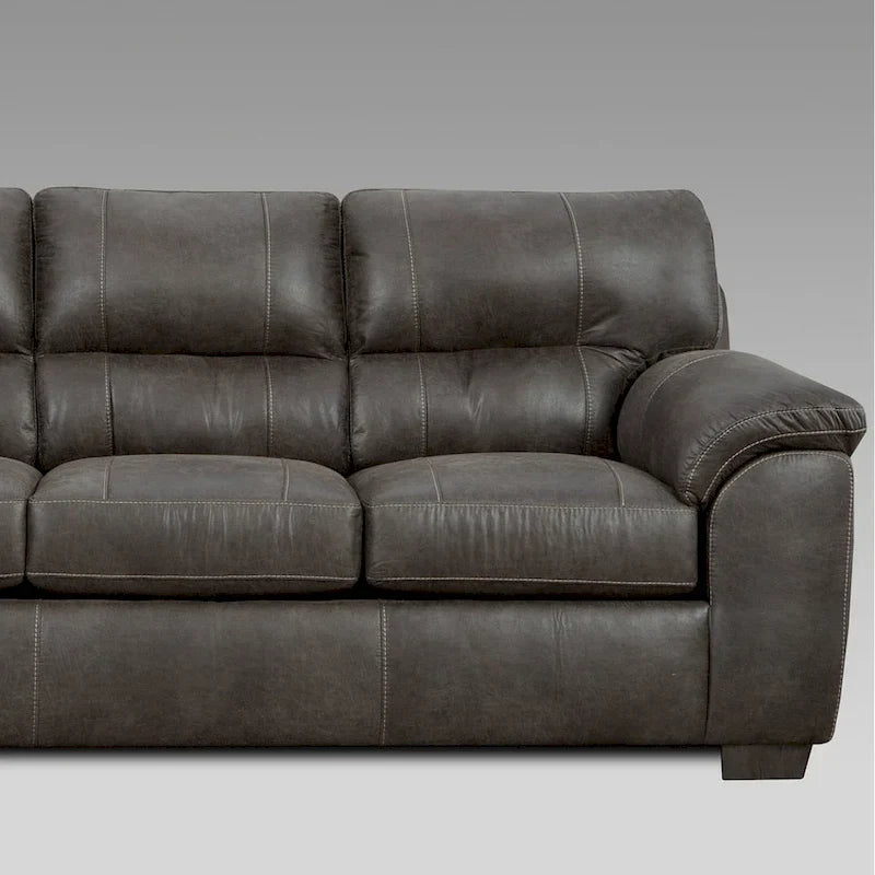 Canapé Sectionnel Roundhill Furniture Tirana Contemporain en Tissu à Accoudoirs Garnis en Sequoia Ash