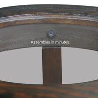 Table d'appoint ronde en chêne massif Halesia Copper Grove