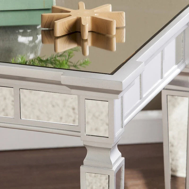 Table d'appoint carrée miroir SEI Furniture Olivia Glam