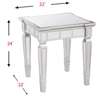 Table d'appoint carrée miroir SEI Furniture Olivia Glam