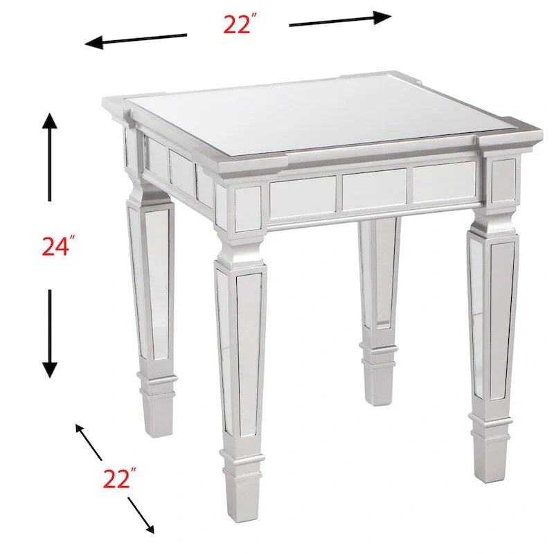 Table d'appoint carrée miroir SEI Furniture Olivia Glam