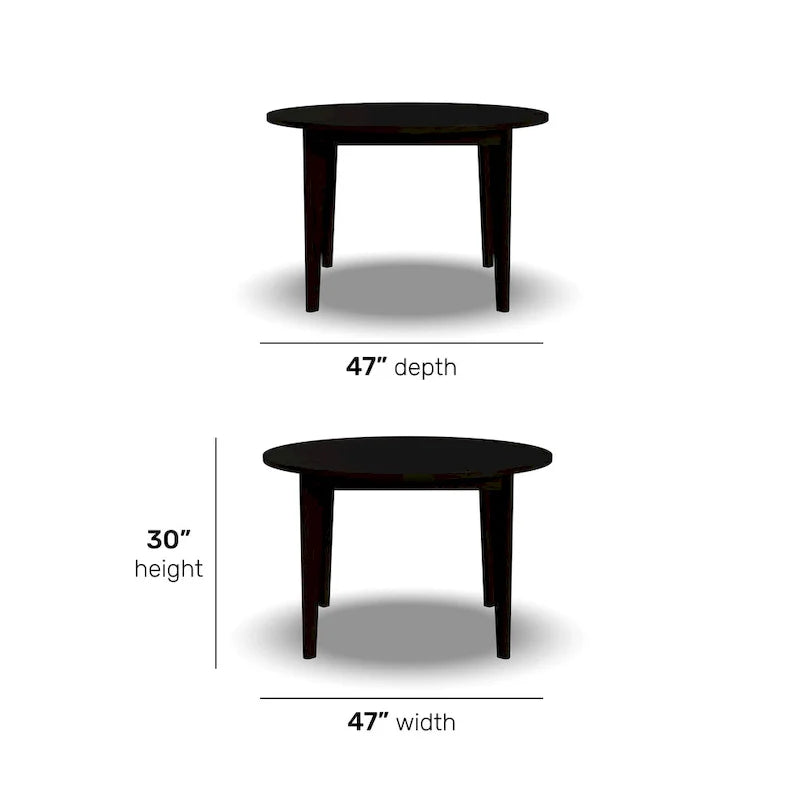 Table à manger ronde en bois noir Brentwood
