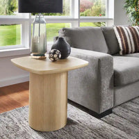 Table d'appoint Edo moderne en chêne par iNSPIRE Q avec pied colonne robuste