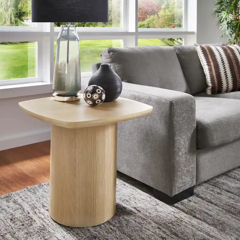 Table d'appoint Edo moderne en chêne par iNSPIRE Q avec pied colonne robuste