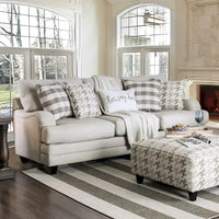 Canapé rembourré en tissu de lin gris de transition Zito par Furniture of America