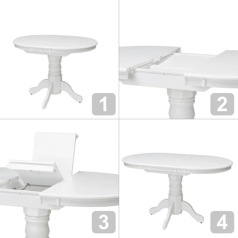 Table à manger ovale extensible à piédestal Dilon