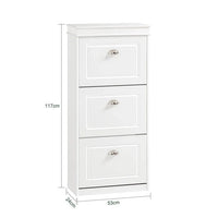 SoBuy FSR94-W, Meuble à Chaussures Commode de Rangement à 3 Tiroirs Étagère à Chaussures