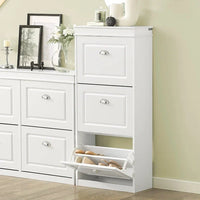 SoBuy FSR94-W, Meuble à Chaussures Commode de Rangement à 3 Tiroirs Étagère à Chaussures