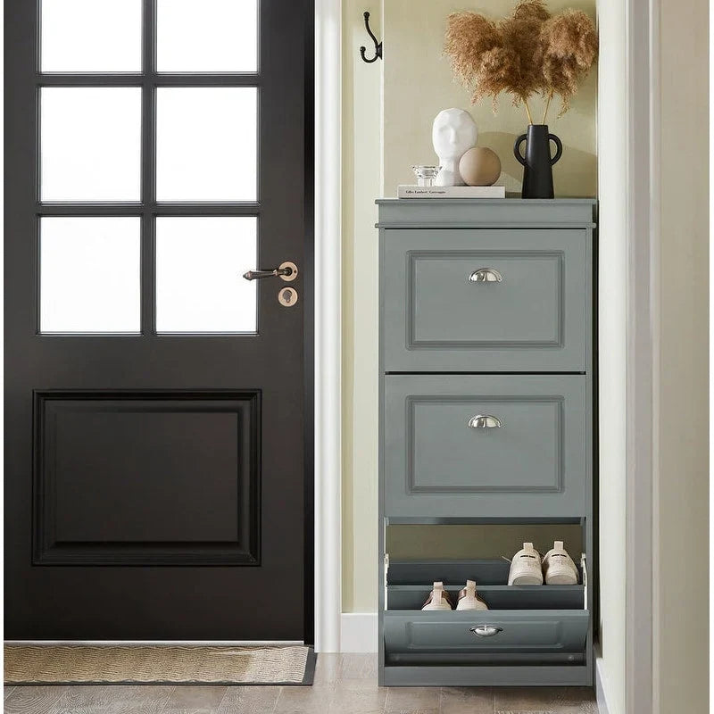 SoBuy FSR94-W, Meuble à Chaussures Commode de Rangement à 3 Tiroirs Étagère à Chaussures