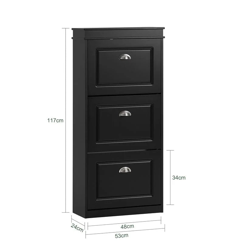 SoBuy FSR94-W, Meuble à Chaussures Commode de Rangement à 3 Tiroirs Étagère à Chaussures