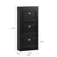 SoBuy FSR94-W, Meuble à Chaussures Commode de Rangement à 3 Tiroirs Étagère à Chaussures