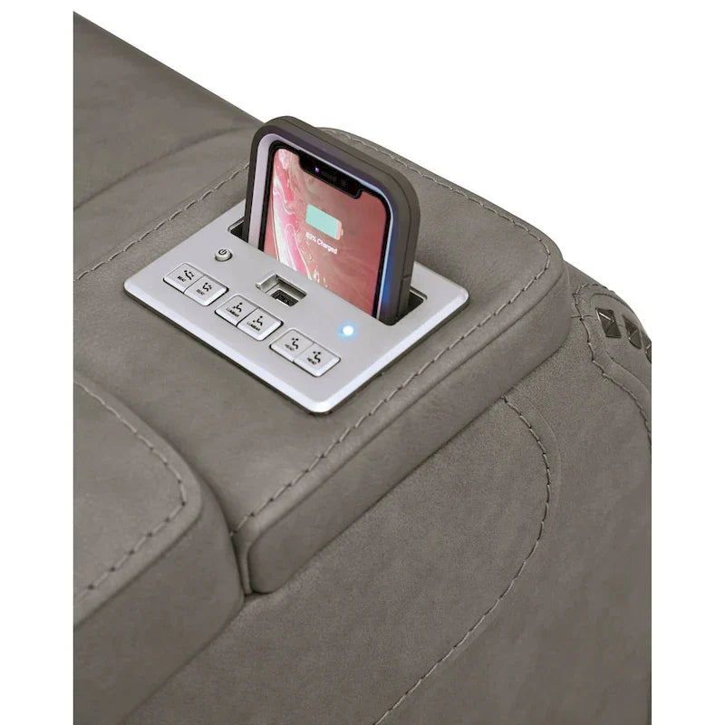 Fauteuil Inclinable Électrique Contemporain The Man-Den avec Appui-Tête Réglable, Gris Tourterelle