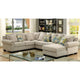 Canapé Sectionnel Riti Transitionnel Rembourré en Tissu Beige avec Clous Décoratifs par Furniture of America