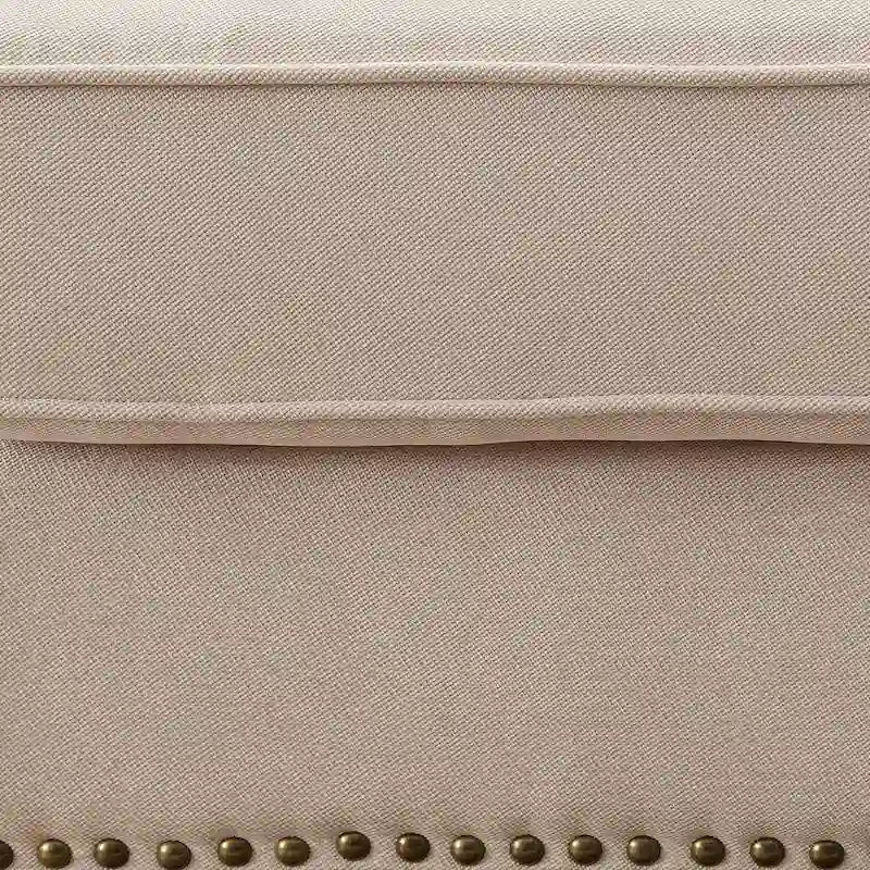 Canapé Sectionnel Riti Transitionnel Rembourré en Tissu Beige avec Clous Décoratifs par Furniture of America