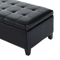Banc Ottoman de rangement capitonné en cuir synthétique HomCom 51 - 19*50.25*16