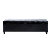 Banc Ottoman de rangement capitonné en cuir synthétique HomCom 51 - 19*50.25*16