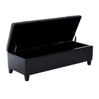 Banc Ottoman de rangement capitonné en cuir synthétique HomCom 51 - 19*50.25*16