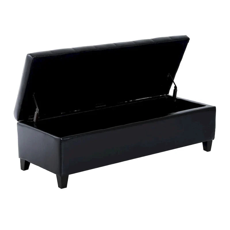 Banc Ottoman de rangement capitonné en cuir synthétique HomCom 51 - 19*50.25*16