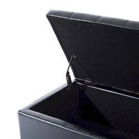 Banc Ottoman de rangement capitonné en cuir synthétique HomCom 51 - 19*50.25*16