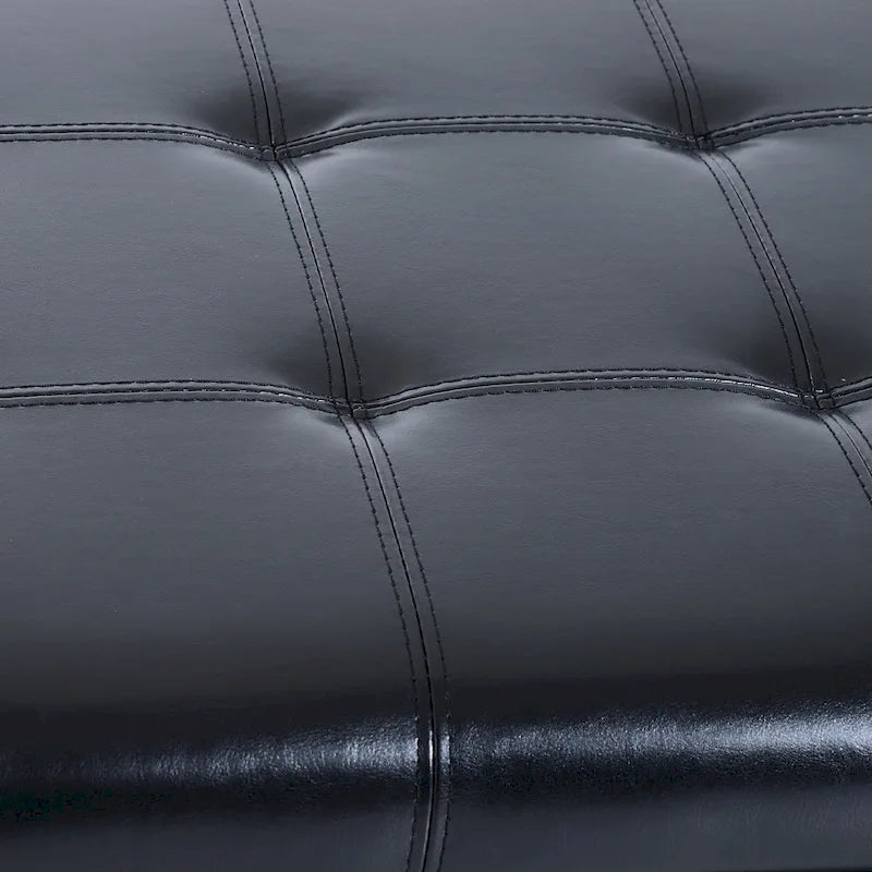 Banc Ottoman de rangement capitonné en cuir synthétique HomCom 51 - 19*50.25*16