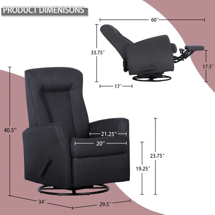 Fauteuil inclinable à bascule pivotant, fauteuil inclinable d'appoint