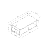 Table basse à 1 étagère contemporaine Rafi brun de 56 pouces par Furniture of America