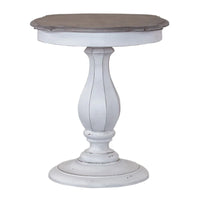 Table d'appoint ronde blanc antique Magnolia Manor