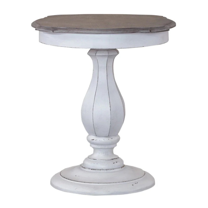 Table d'appoint ronde blanc antique Magnolia Manor