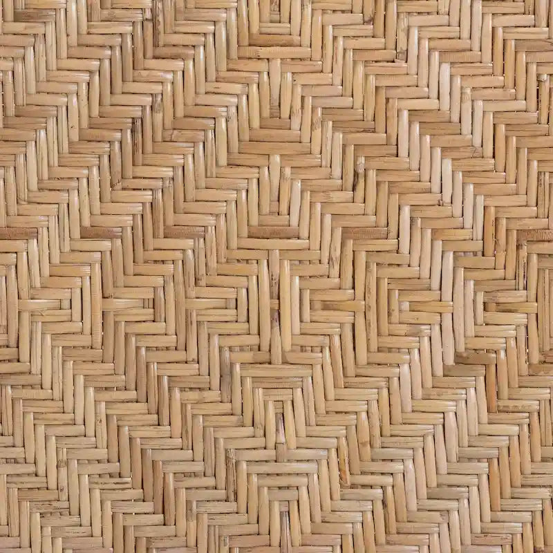 Chaise de salle à manger Ayana moderne du milieu du siècle bicolore noir et rotin marron naturel