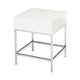 Table d'appoint Living Simple en métal blanc très brillant