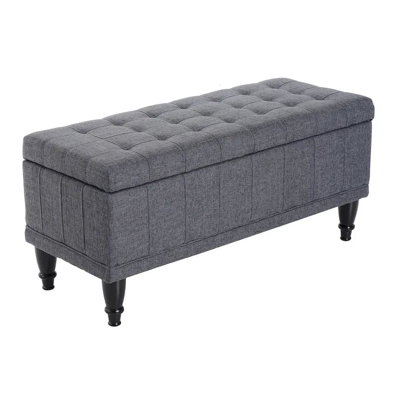 Banc pouf de rangement capitonné en tissu Copper Grove Turnbull de 42 pouces
