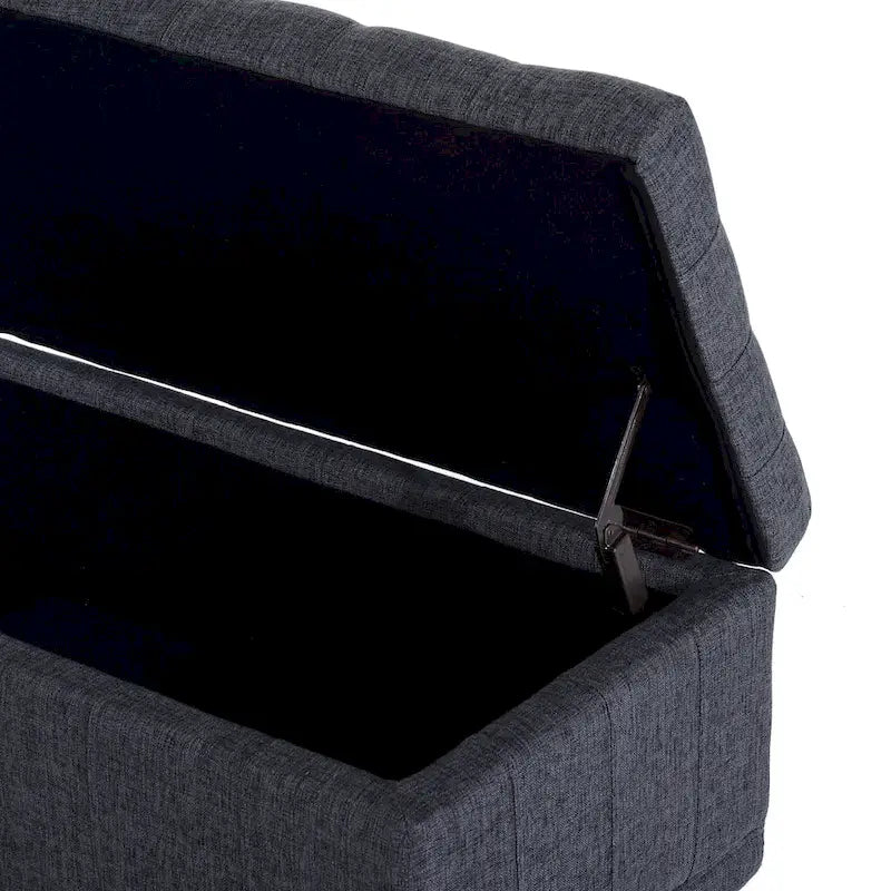 Banc pouf de rangement capitonné en tissu Copper Grove Turnbull de 42 pouces