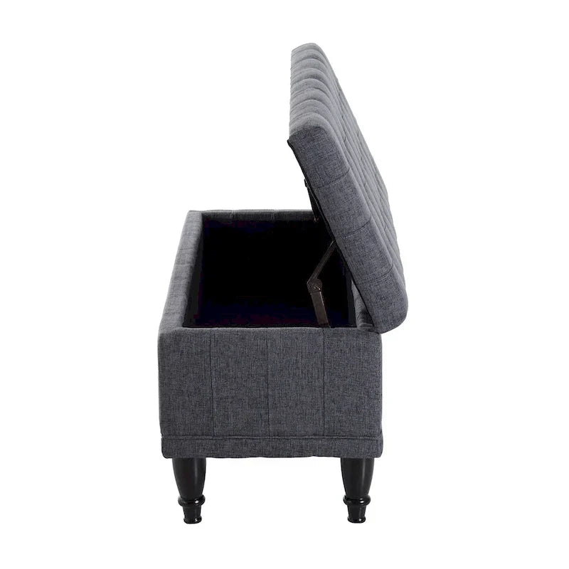 Banc pouf de rangement capitonné en tissu Copper Grove Turnbull de 42 pouces