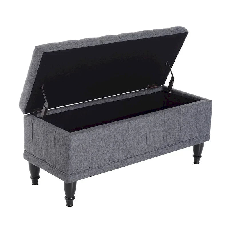 Banc pouf de rangement capitonné en tissu Copper Grove Turnbull de 42 pouces