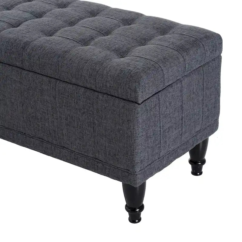 Banc pouf de rangement capitonné en tissu Copper Grove Turnbull de 42 pouces