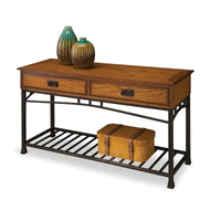 Table de canapé en chêne vieilli style artisan moderne par Homestyles