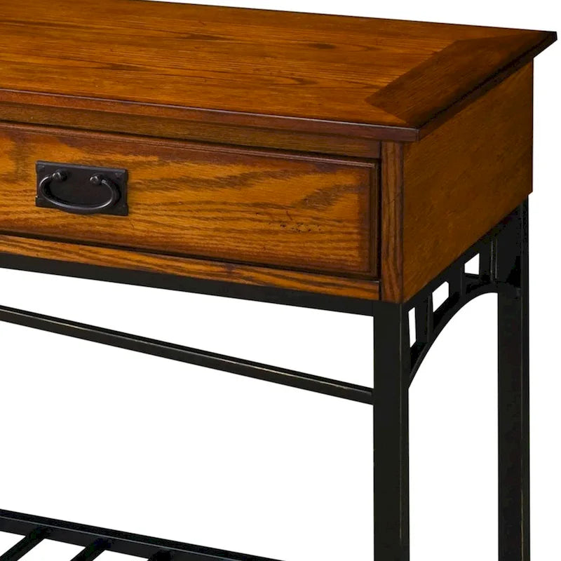 Table de canapé en chêne vieilli style artisan moderne par Homestyles