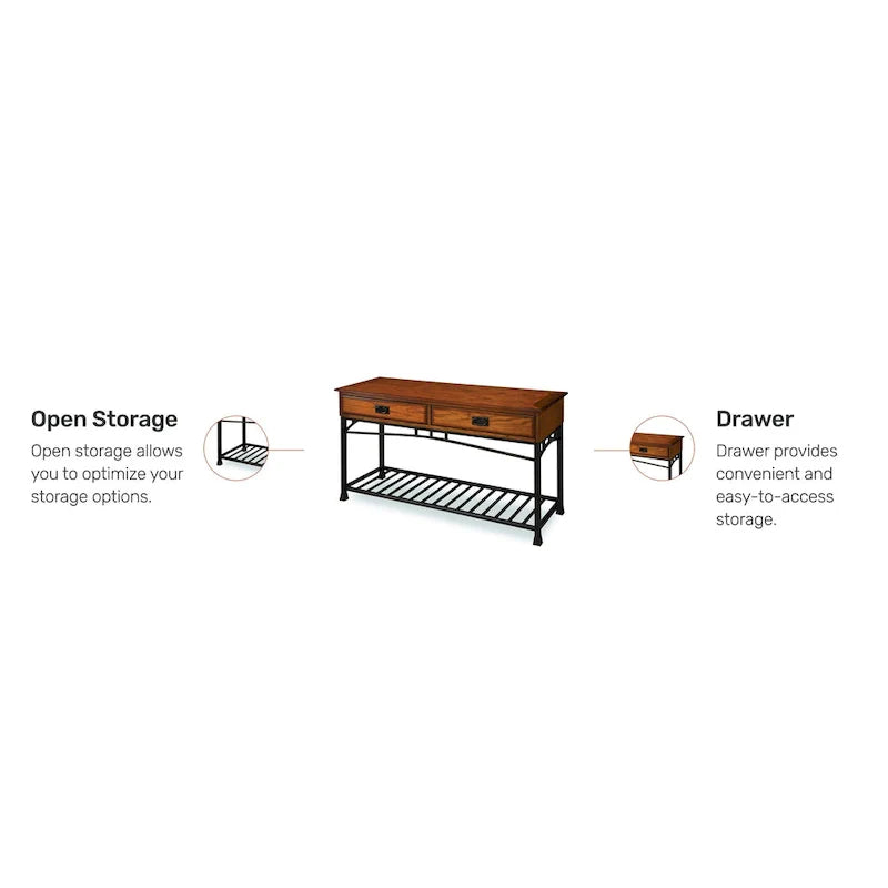 Table de canapé en chêne vieilli style artisan moderne par Homestyles