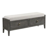 Banc de rangement large Portia 58 pour chambre à coucher, brossé Brindle