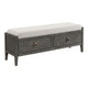 Banc de rangement large Portia 58 pour chambre à coucher, brossé Brindle