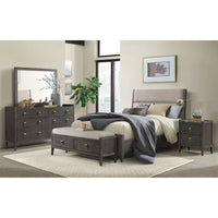 Banc de rangement large Portia 58 pour chambre à coucher, brossé Brindle