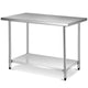 Table de préparation et de travail professionnelle en acier inoxydable avec étagère réglable