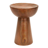 Table d'appoint décorative artisanale en métal avec finition martelée - Bronze ou Cuivre - Roche River Decor