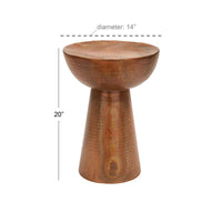 Table d'appoint décorative artisanale en métal avec finition martelée - Bronze ou Cuivre - Roche River Decor