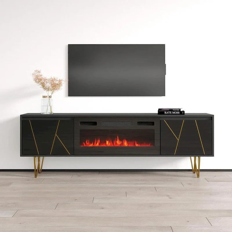 Meuble TV cheminée Haifa BL-EF