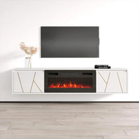 Meuble TV cheminée Haifa BL-EF